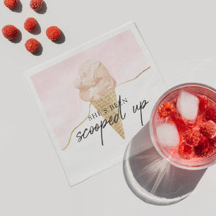 Funny Watercolor Ice Cream Bridal Shower Napkins