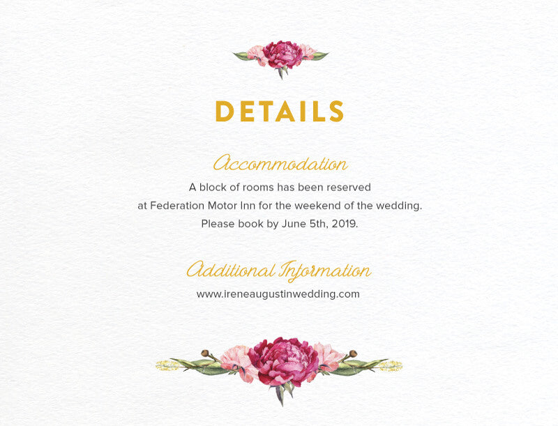 Garden Party Information Card by Verena Ivy J.