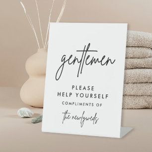 Gentlemen Wedding Bathroom Basket Sign