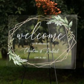 Clear Acrylic Wedding Table Sign - Welcome to Our Wedding