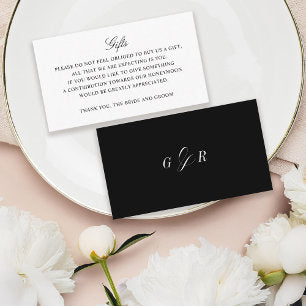 Gift Registry Honeymoon Fund Wedding Monogram Enclosure Card