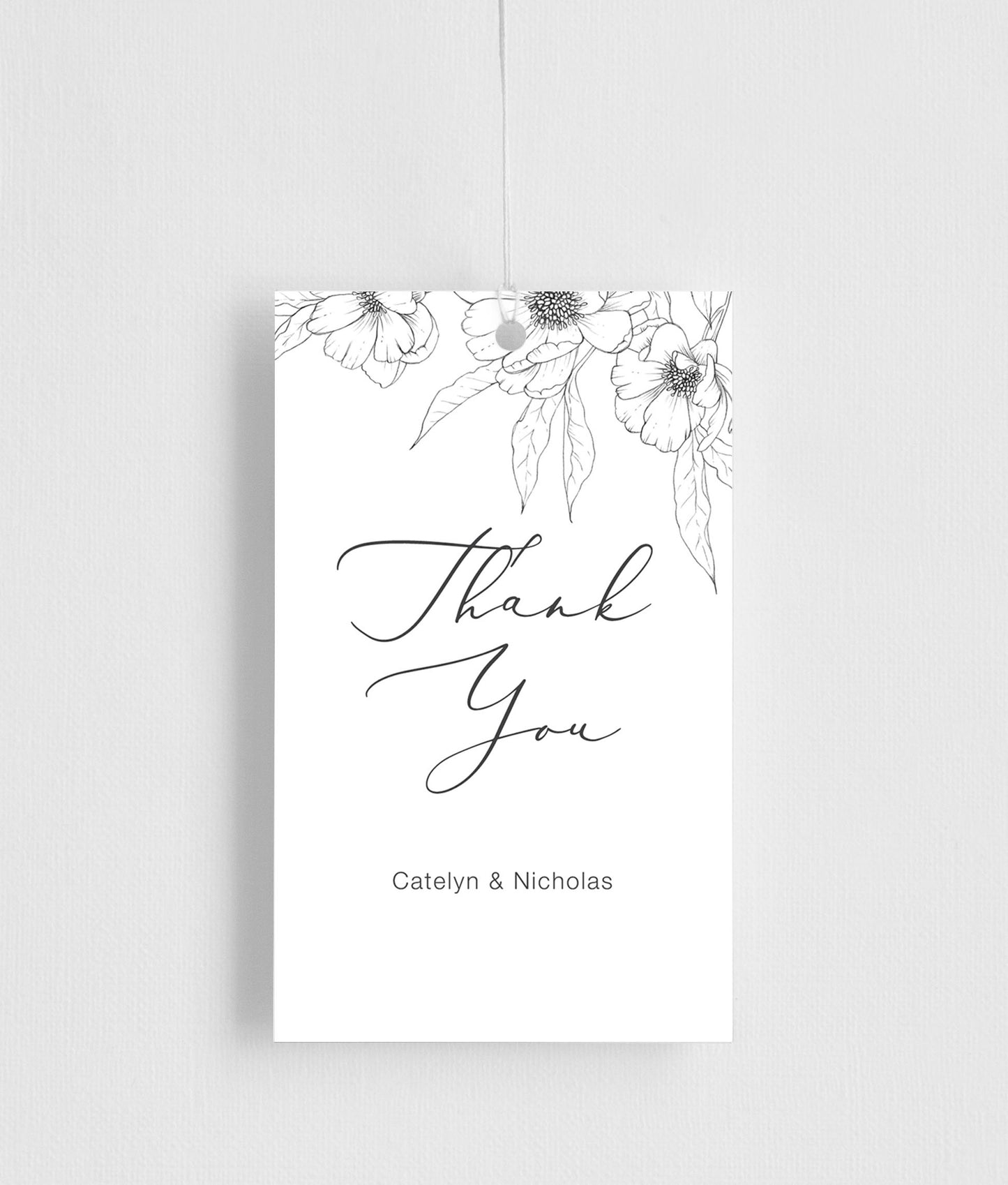 Graphite Blooms Favor Tag by Nicole C.