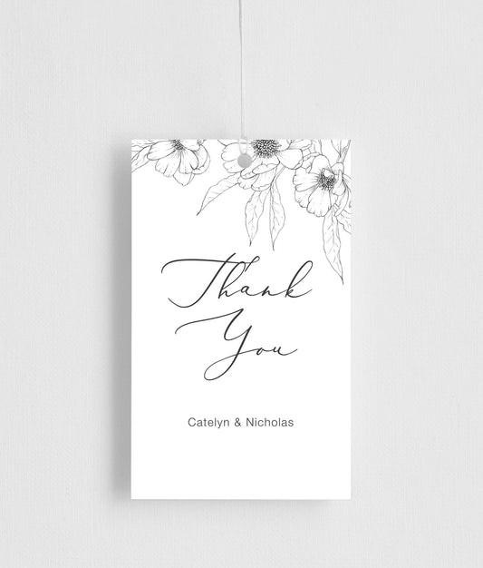 Graphite Blooms Favor Tag by Nicole C.
