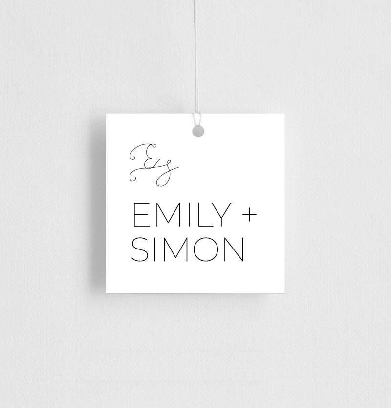 Minimalist Black And White Favor Tag by Jesse I.