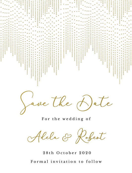Gold Dust Save The Date Cards by Amber B.