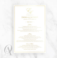 Foil Stamp Menu Card A5 Size