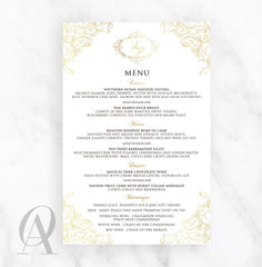 Regal Foil Stamp + Ink Print Menu Card