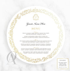 Round Menu Elegant Regal Border