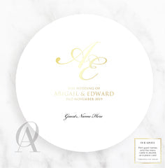 Round Menu Foil Stamp