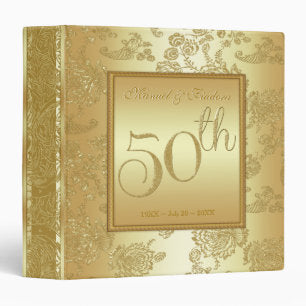Gold 50th Wedding Anniversary Keepsake Binder