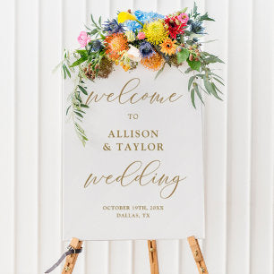 Gold Calligraphy Wedding Welcome Sign