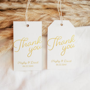 Gold Foil Elegant Thank You Favor Tag