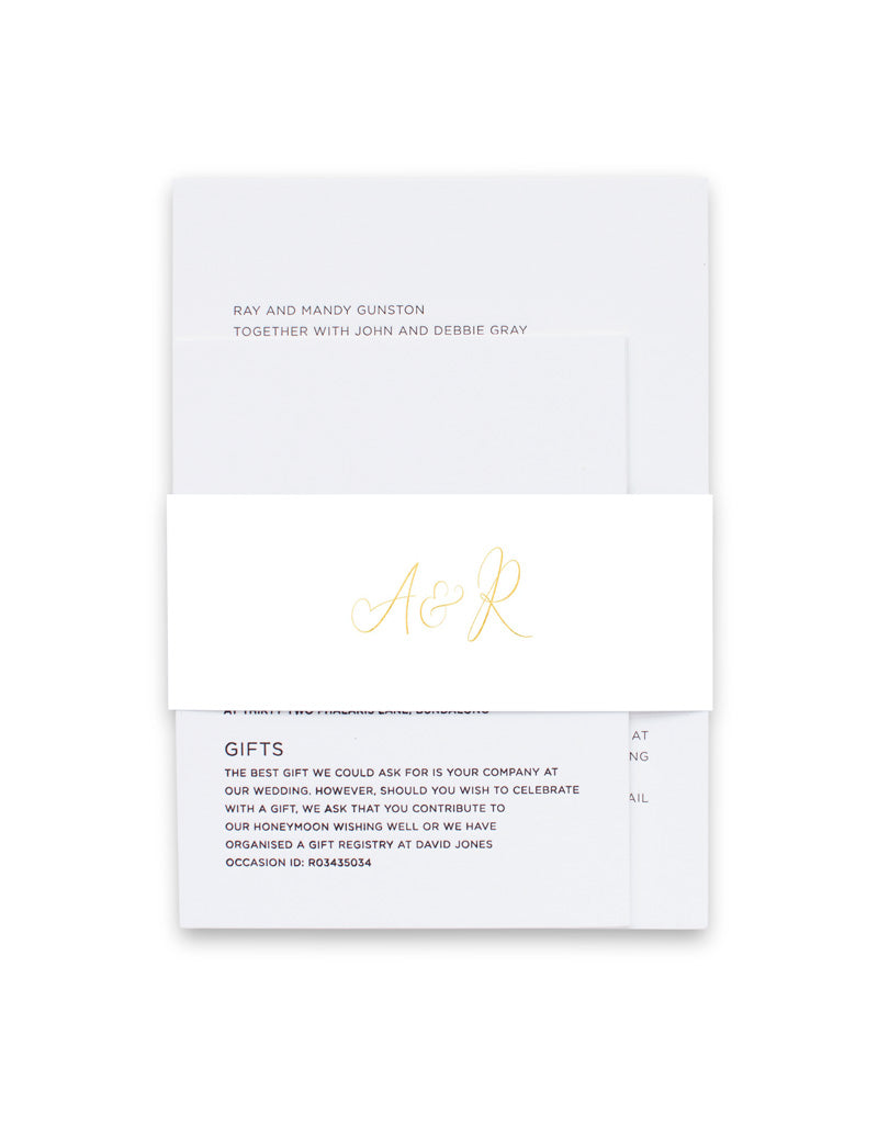 Gold Dust Invitation Belly Band by Amber B.