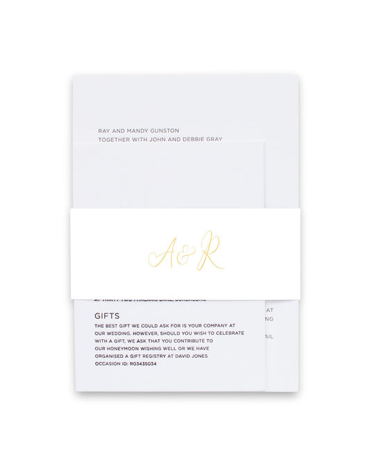 Gold Dust Invitation Belly Band by Amber B.