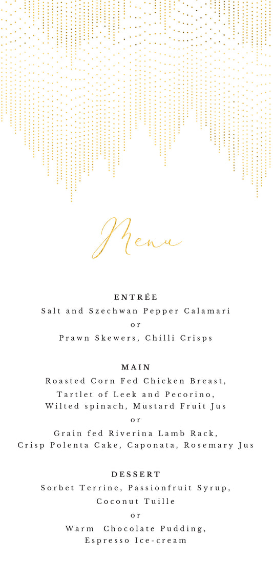 Gold DustMenu Cards by Amber B.