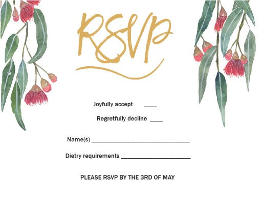 Golden Native RSVP Cards by James B.