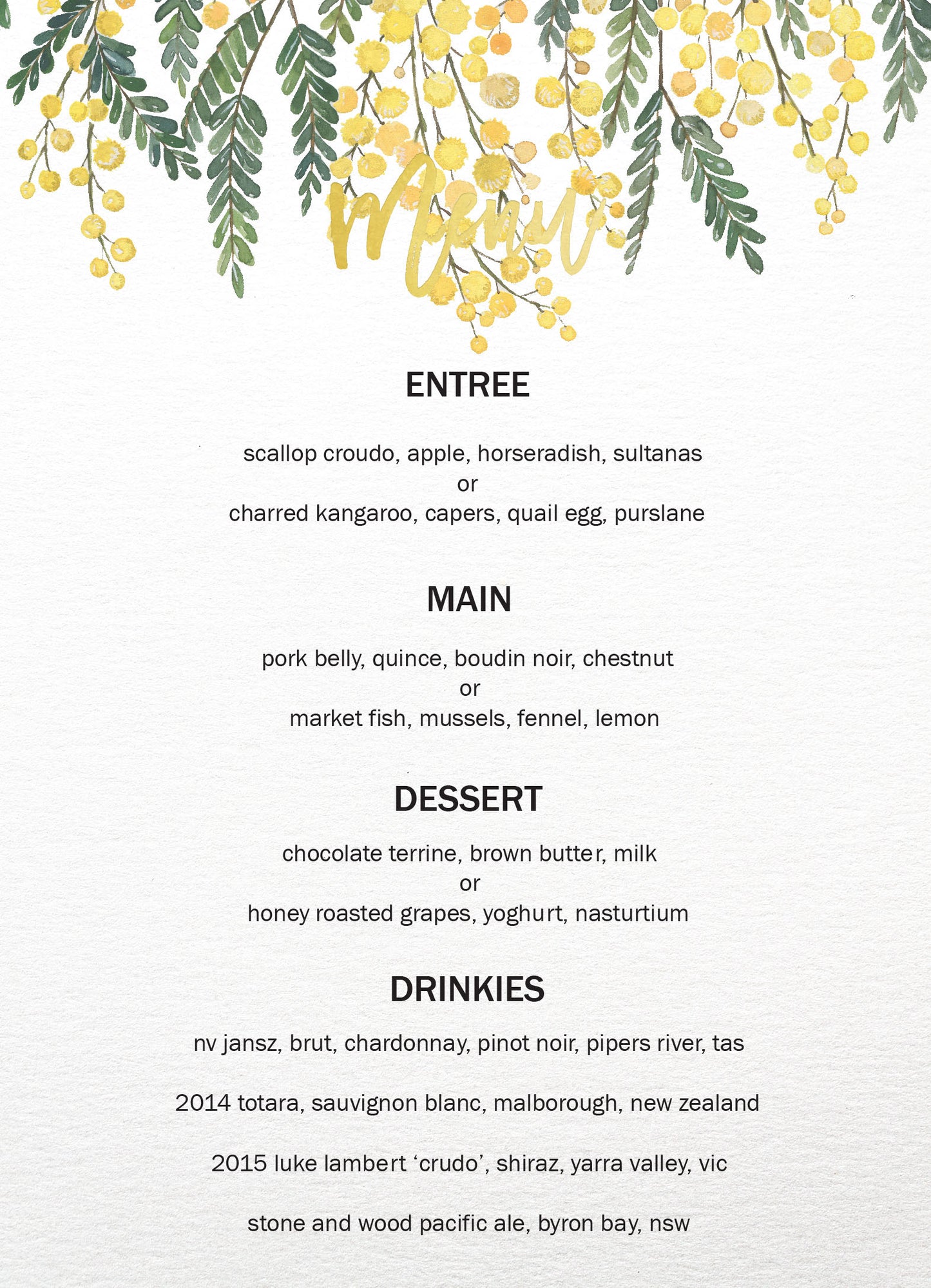 Golden NativeMenu Cards by James B.