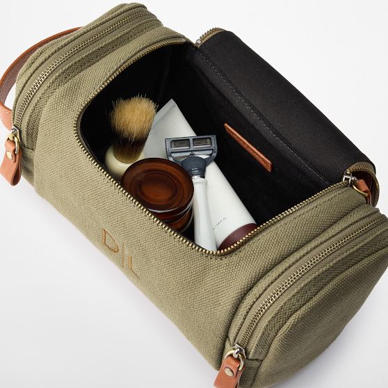 Graham Canvas And Leather Travel Pouch