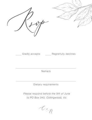 Graphite Blooms RSVP Cards by Nicole C.