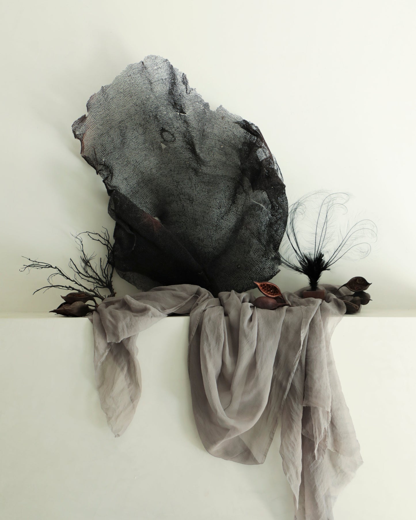 Charcoal Gray {Sheer Silk Runner}