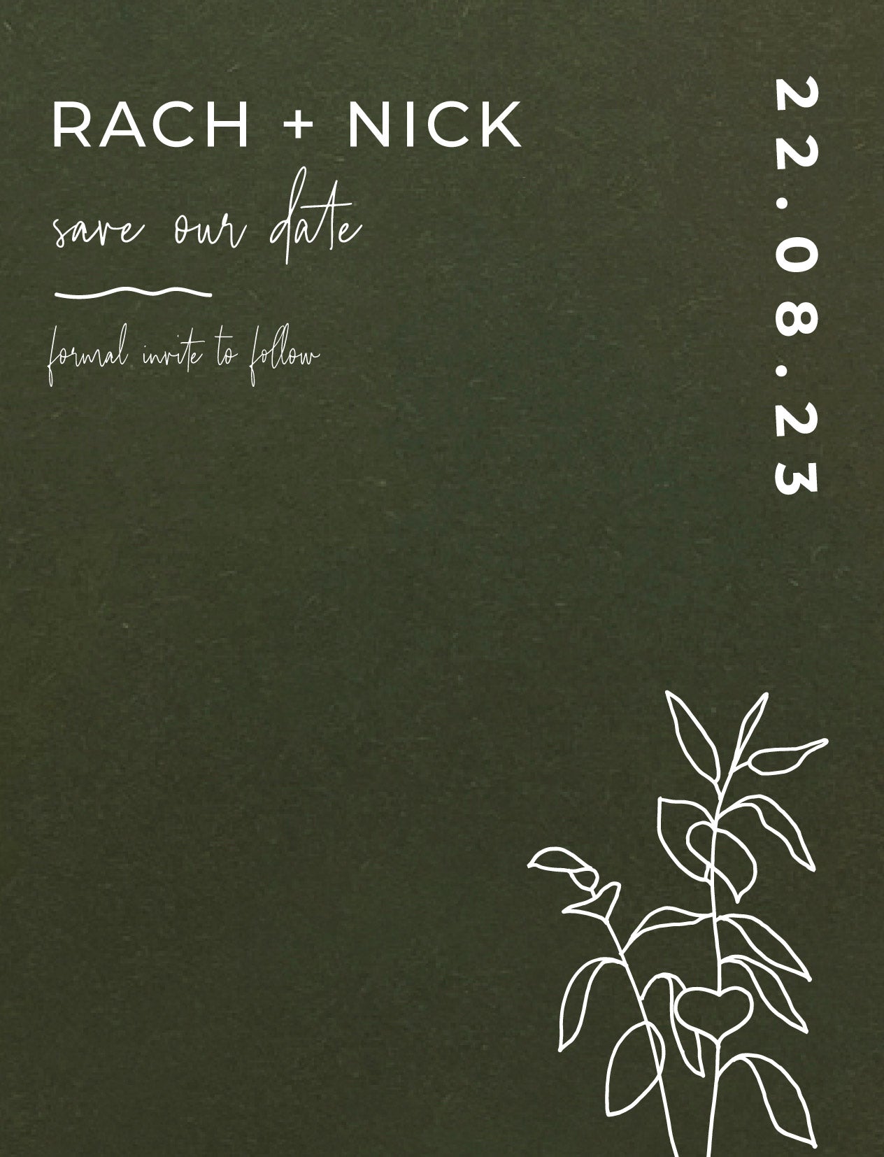 Green Leaves Save The Date Cards by Lauren D.
