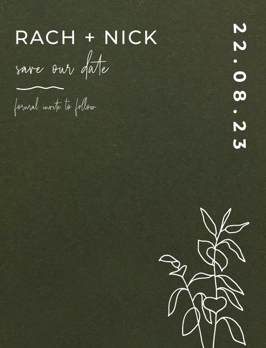 Green Leaves Save The Date Cards by Lauren D.