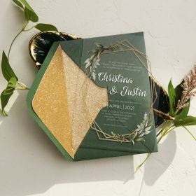 Greenery Geometric Acrylic Wedding Invitations Swal041