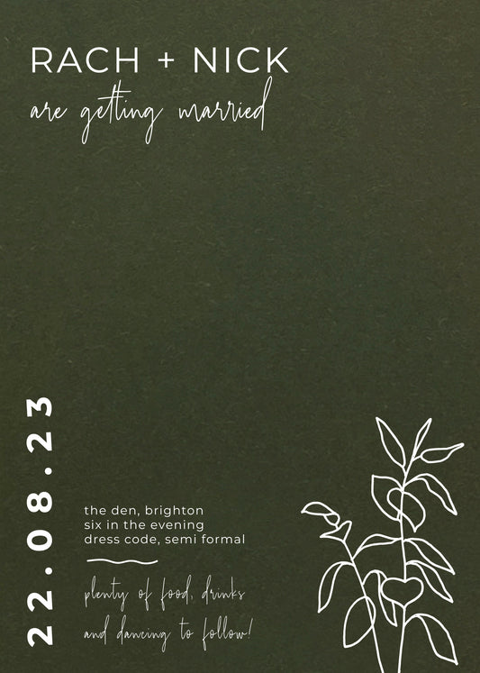 Green Leaves Wedding Invitations by Lauren D.