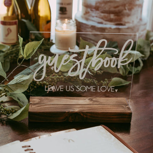 Guest Book Table Acrylic Wedding Sign