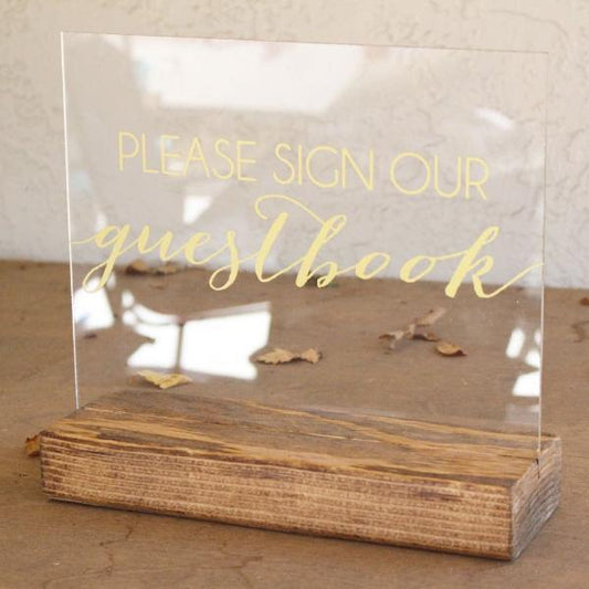 Guestbook Table Acrylic & Wood Sign