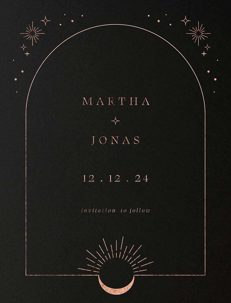 Half Moon Save The Date Cards by Putri N.