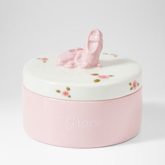 Hand Painted Ceramic Keepsake Box