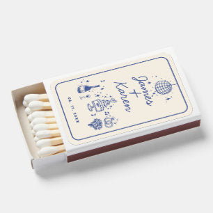 Hand Drawn Handwritten retro wedding Matchboxes