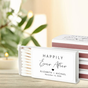 Happily Ever After Wedding Favor Matchboxes