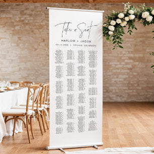 HARLOW Modern Large Alphabetical Seating Chart Retractable Banner
