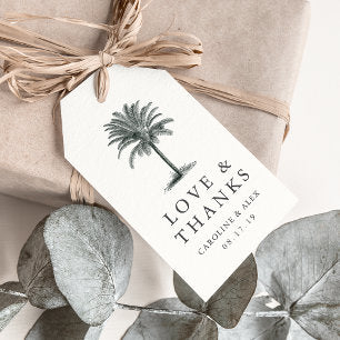 Havana Palm Wedding Thank You Favor Gift Tags