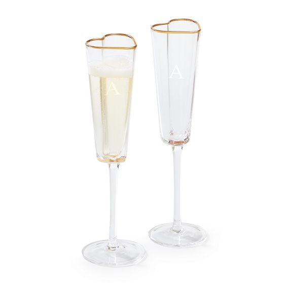 Heart Champagne Glasses, Set Of 2