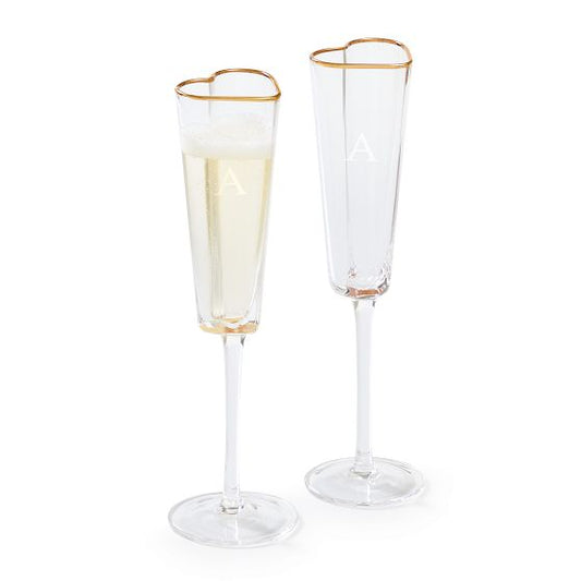 Heart Champagne Glasses, Set Of 2