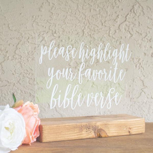 Highlight Your Favorite Bible Verse Bible Wedding Guest Book Sign