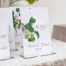 Clear Acrylic Wedding Table Sign - Welcome to Our Wedding