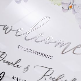 Clear Acrylic Wedding Table Sign - Welcome to Our Wedding