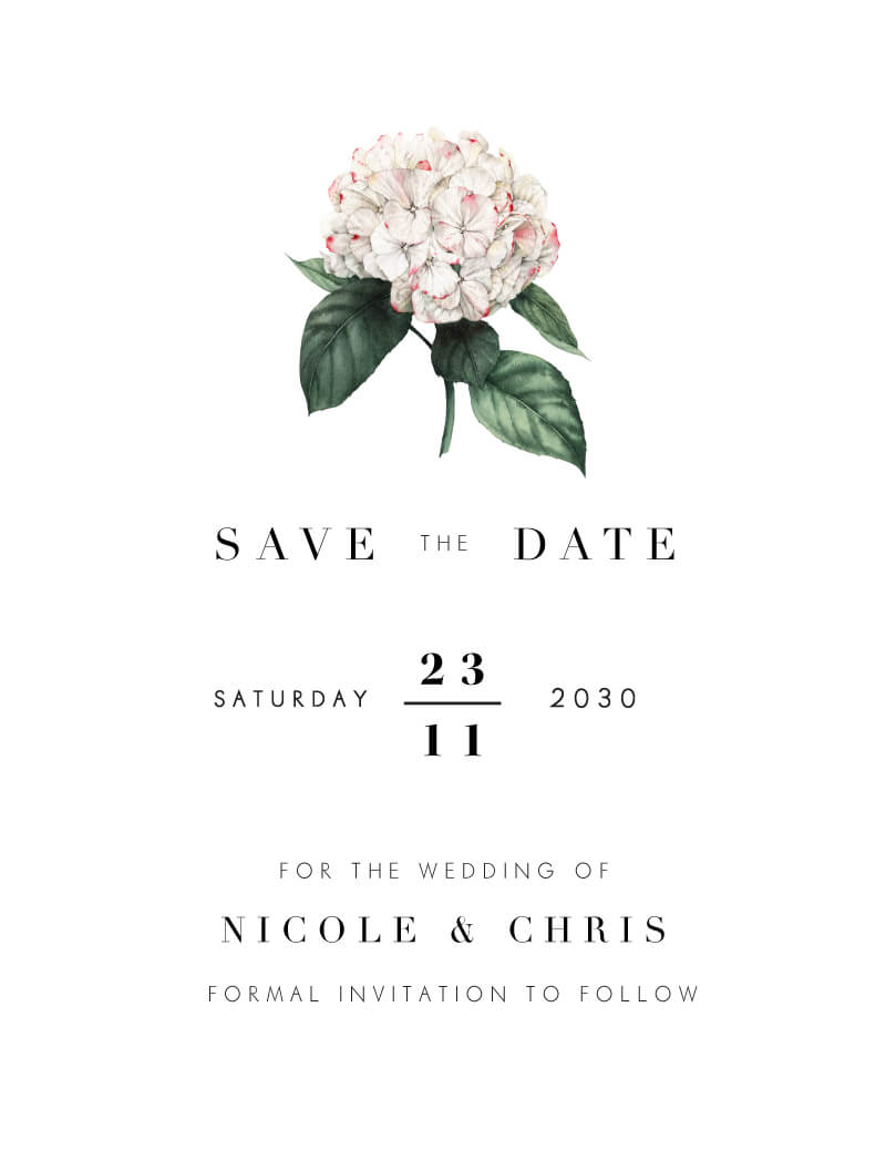 Hydrangea Save The Date Cards by Stella M.