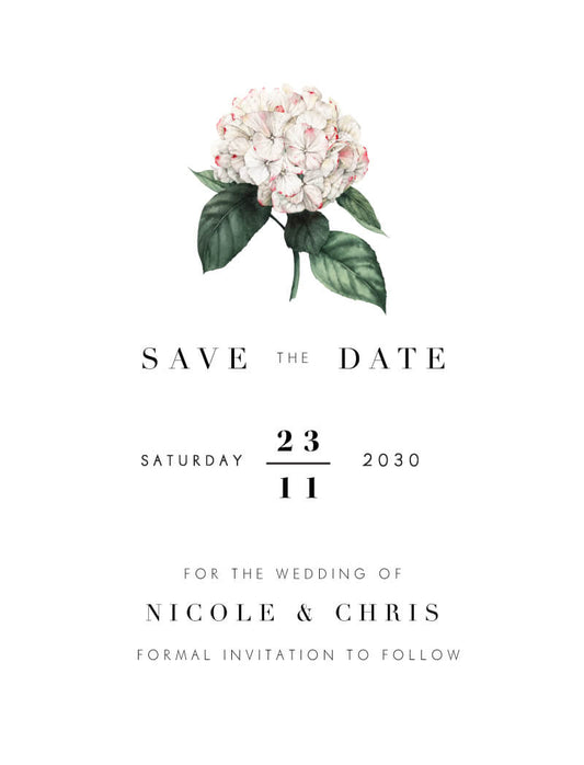 Hydrangea Save The Date Cards by Stella M.