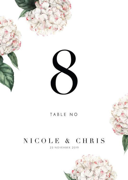 HydrangeaTable Number by Stella M.