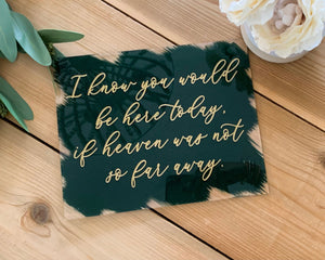 I Know You Would Be Here Today Memorial Sign