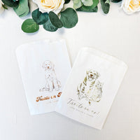 Custom Illustrated Foil Wedding Treat Bags