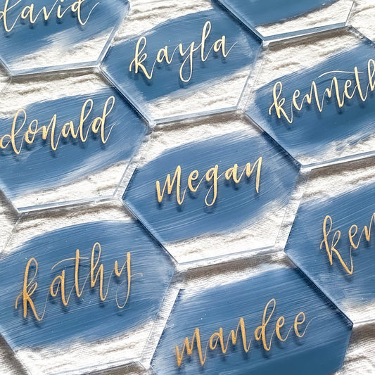 Acrylic Name Cards, wedding Place Cards 10pcs