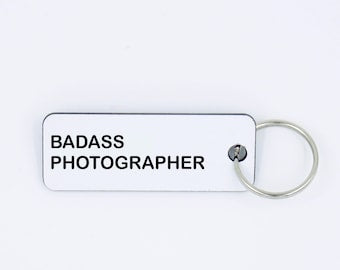 Gift Ideas,Gift Tags,photographer gift,vendor gift,gift for friend,badass photographer,wedding photographer,client gift,Keychain,Wedding