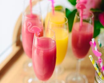 Flamingo Drink Stirrer, Bachelorette Party, Bridal Shower, Tropical, Swizzle Sticks, Party, Summer, Acrylic, Laser Cut, Bar Decor, 6 Pack
