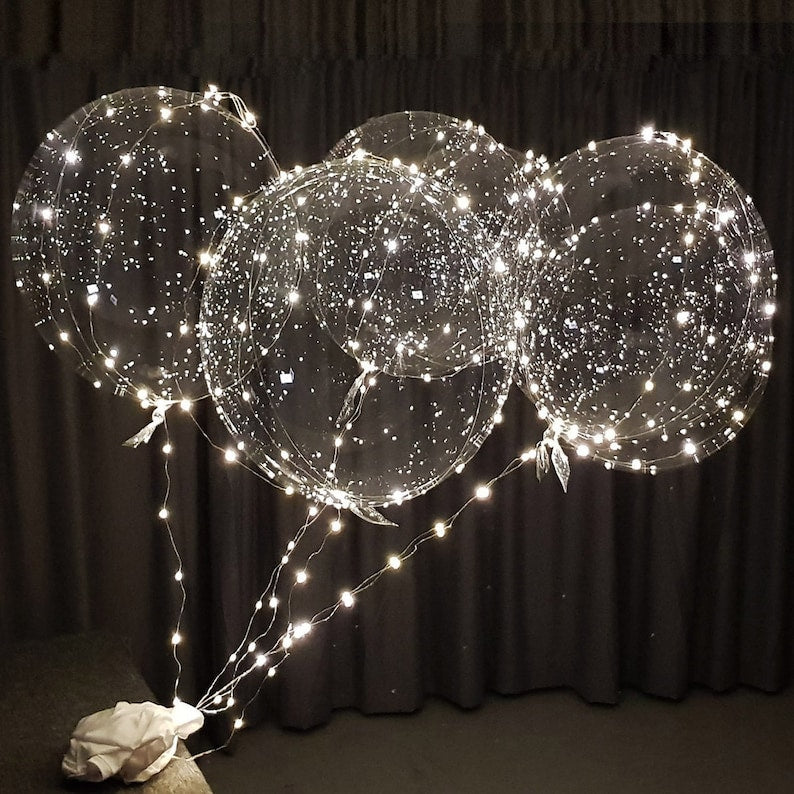 22 Inch LED Bobo Balloons, Party Wedding Decor, Batteries Included (12pc)